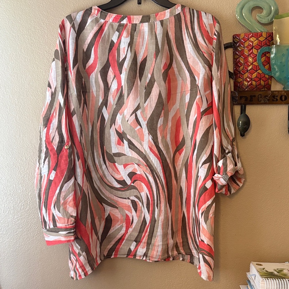 JM Collection Linen Shirt - Picture 6 of 7